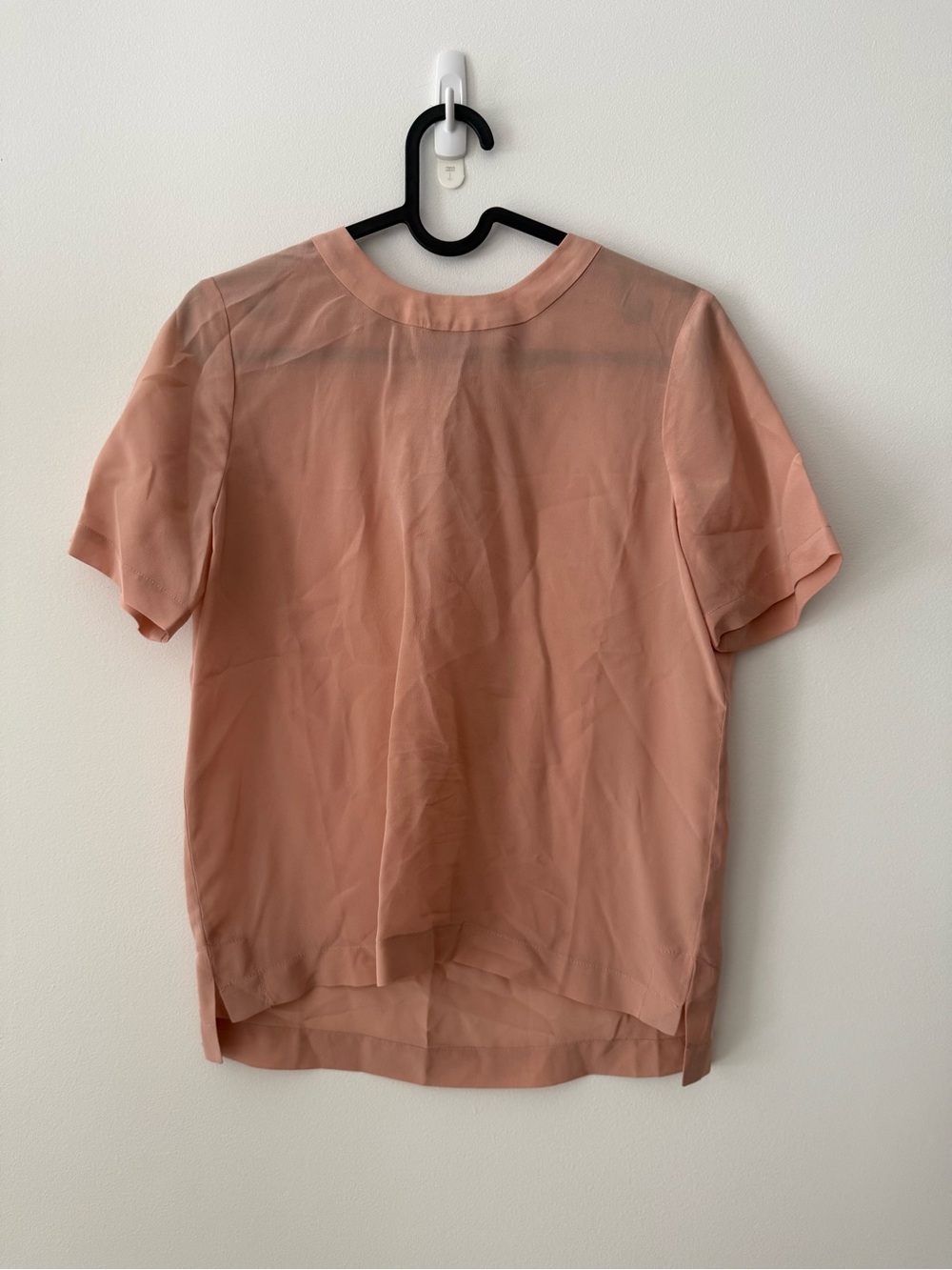 Madewell 100% Silk Coral Pink Blouse with Zippered Details